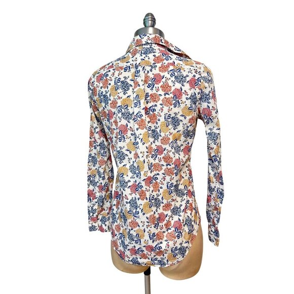 Ann Mashburn Womens Floral Button-Up Shirt Cotton Long Sleeve Small - Picture 3 of 5